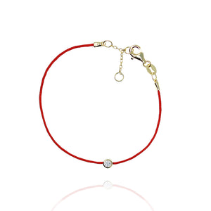 

Gold Plated on Silver Red String Bracelet with Small Cubic Zirconia (CZ)

