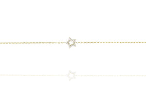 
Gold plated silver chain bracelet with cubic zirconia set star

