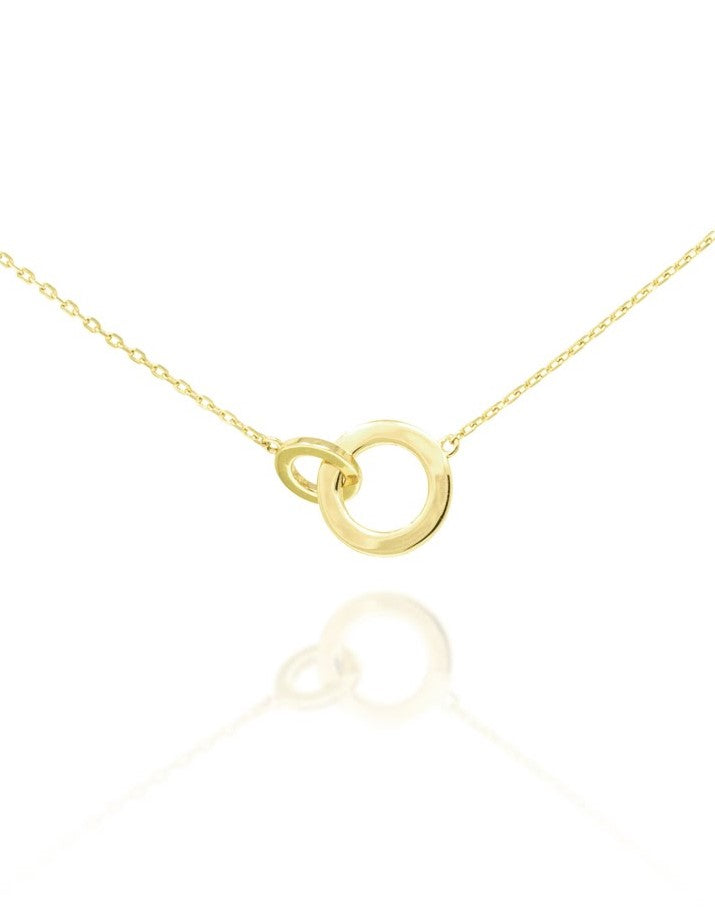 
Gold plated sterling silver necklace with intertwined circle design

