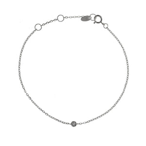 

Sterling Silver Chain Bracelet with Single Small Cubic Zirconia

