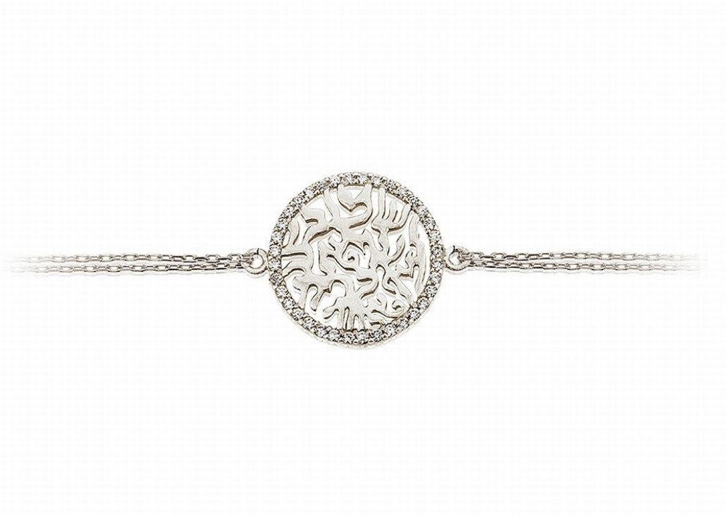 
Sterling Silver bracelet with Circle of Life charm and cubic zirconia rim, adjustable slider chain.

