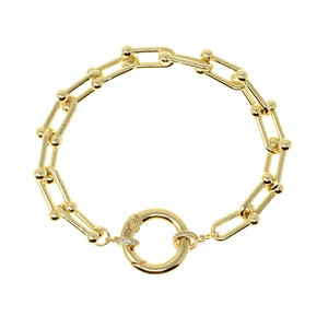 

Gold-filled decorative chain bracelet with gold beads and clasp, 18 cm in length.

