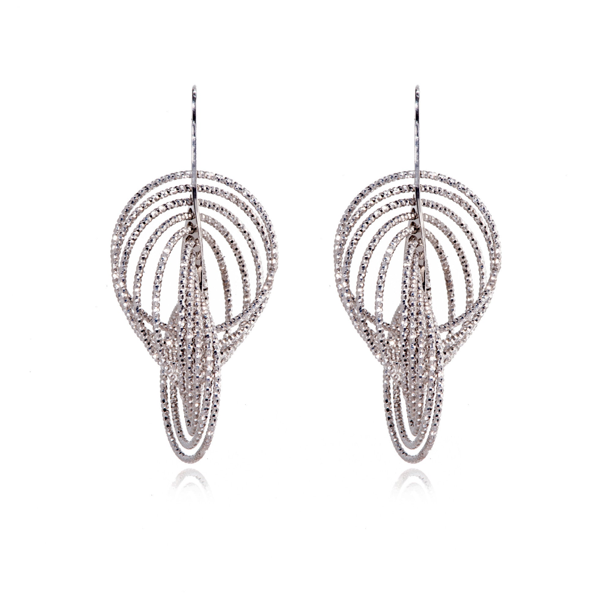 
Sterling Silver Diamond Cut Multi-Hoop Intertwined 3D Earrings

