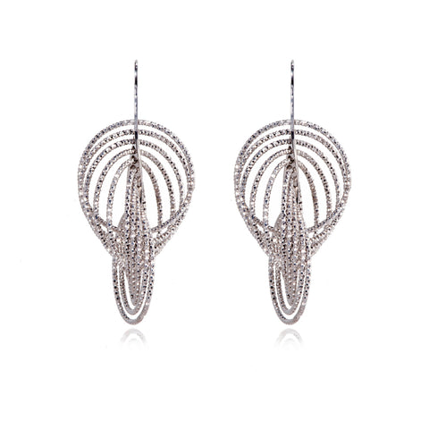 
Sterling Silver Diamond Cut Multi-Hoop Intertwined 3D Earrings

