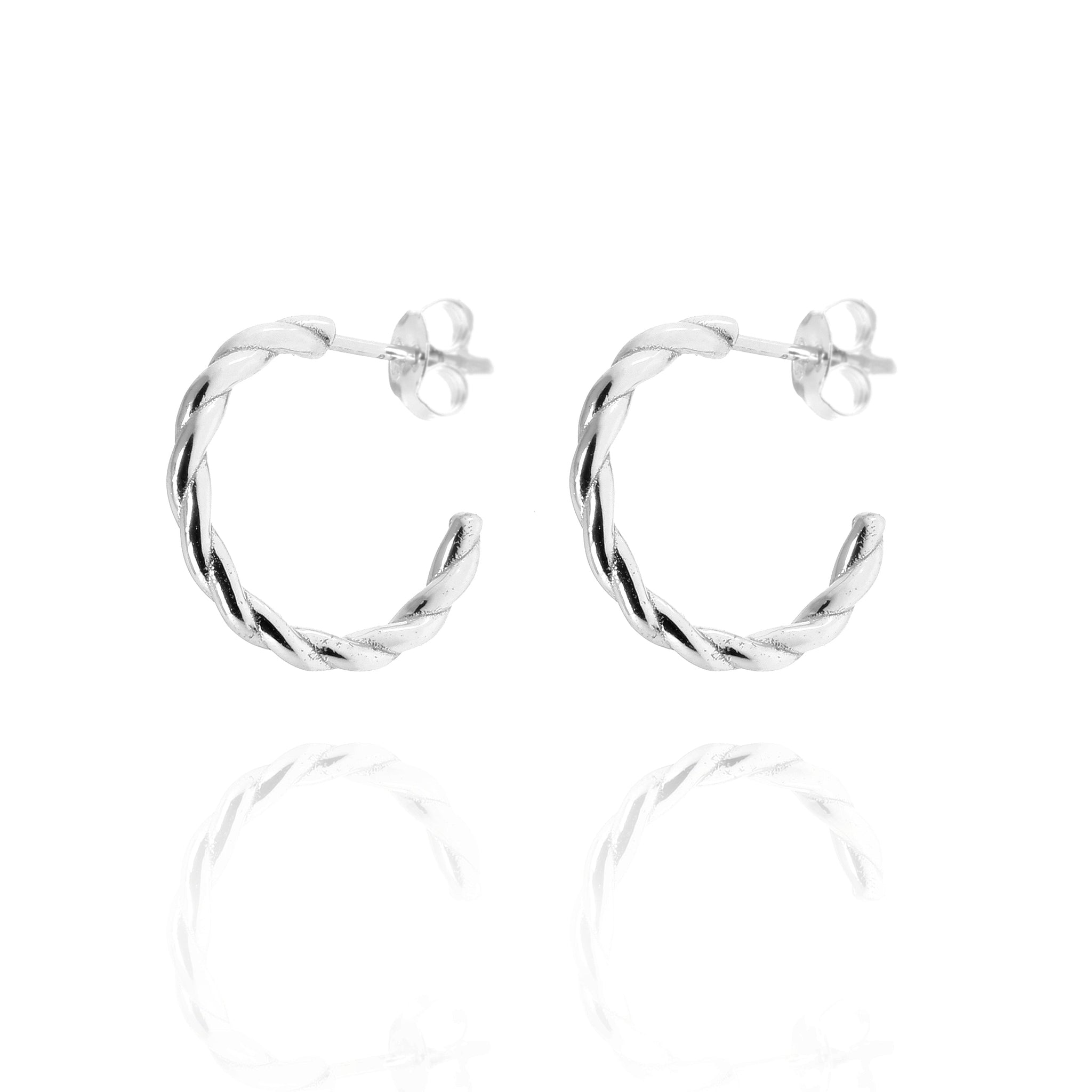 
Sterling Silver Twisted Half Hoop Earrings with butterfly fastening

