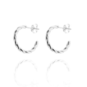 
Sterling Silver Twisted Half Hoop Earrings with butterfly fastening

