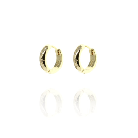 
Gold plated on silver chunky huggie earrings

