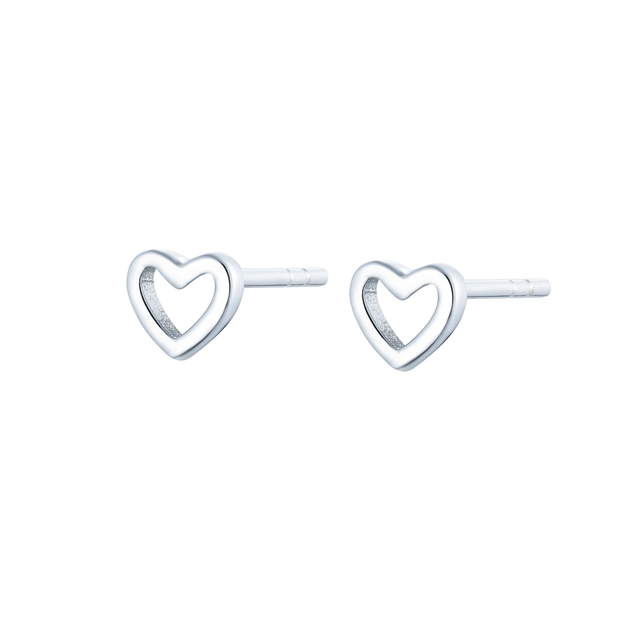 
Sterling silver heart shape stud earrings

