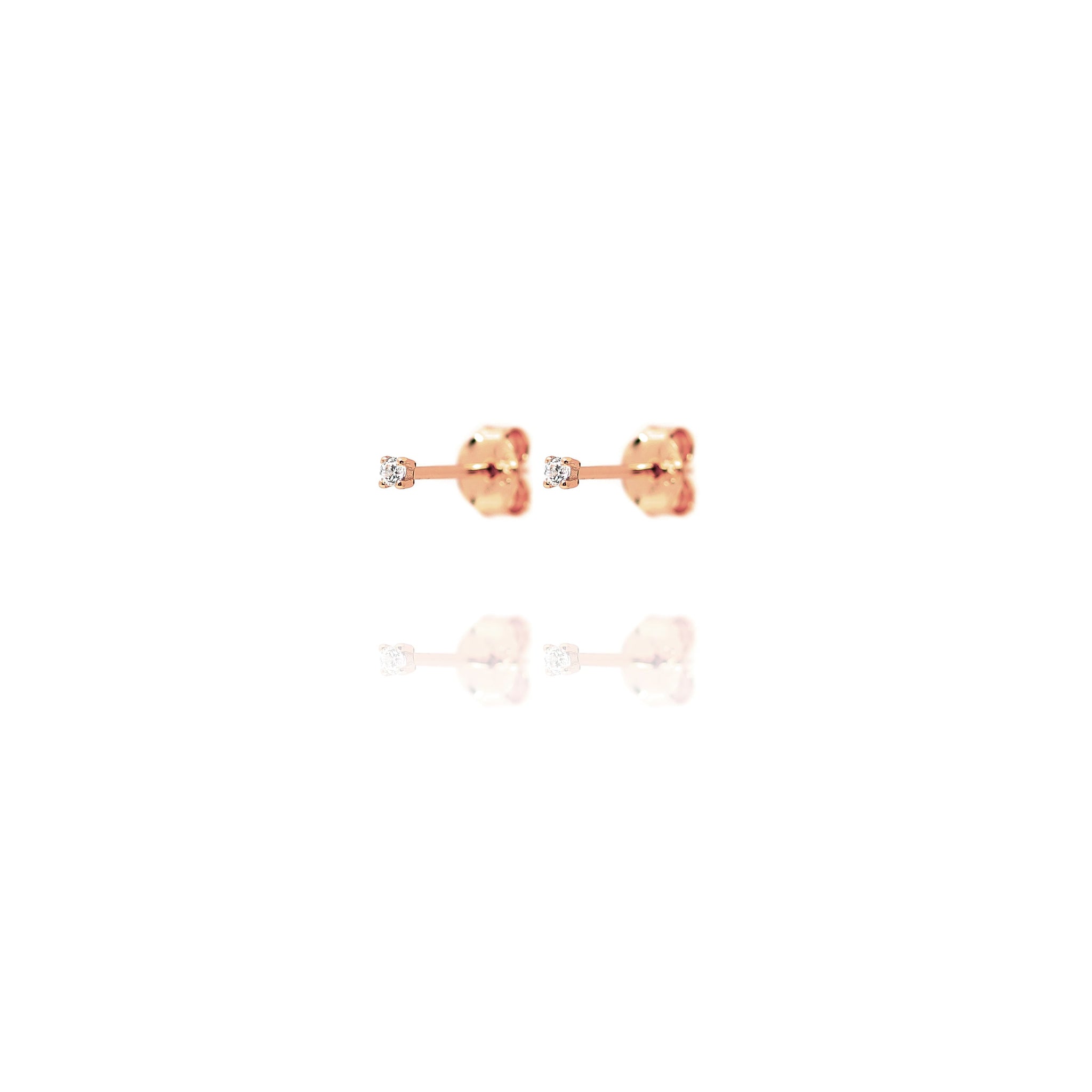 
Rose gold plated silver cubic zirconia stud earrings with 1.75 mm stones

