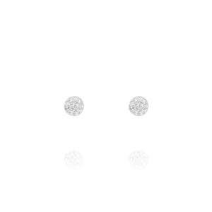 
Sterling Silver Pave Disk Ear Studs with 4 mm diameter sparkling disks

