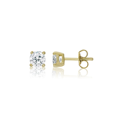 
Gold Plated on Silver 5mm Cubic Zirconia Stud Earrings

