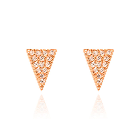 

Rose Gold Micron Plated Triangular Stud Earrings with Cubic Zirconia Stones

