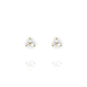 
Gold plated cubic zirconia cluster ear studs  .

