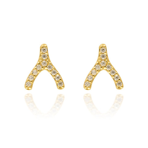 
Gold micron plated wishbone ear cuffs with cubic zirconia.

