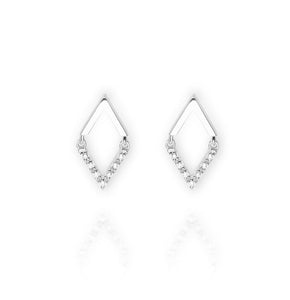 

Sterling Silver Diamond Shape Earrings with Cubic Zirconia Inlay

