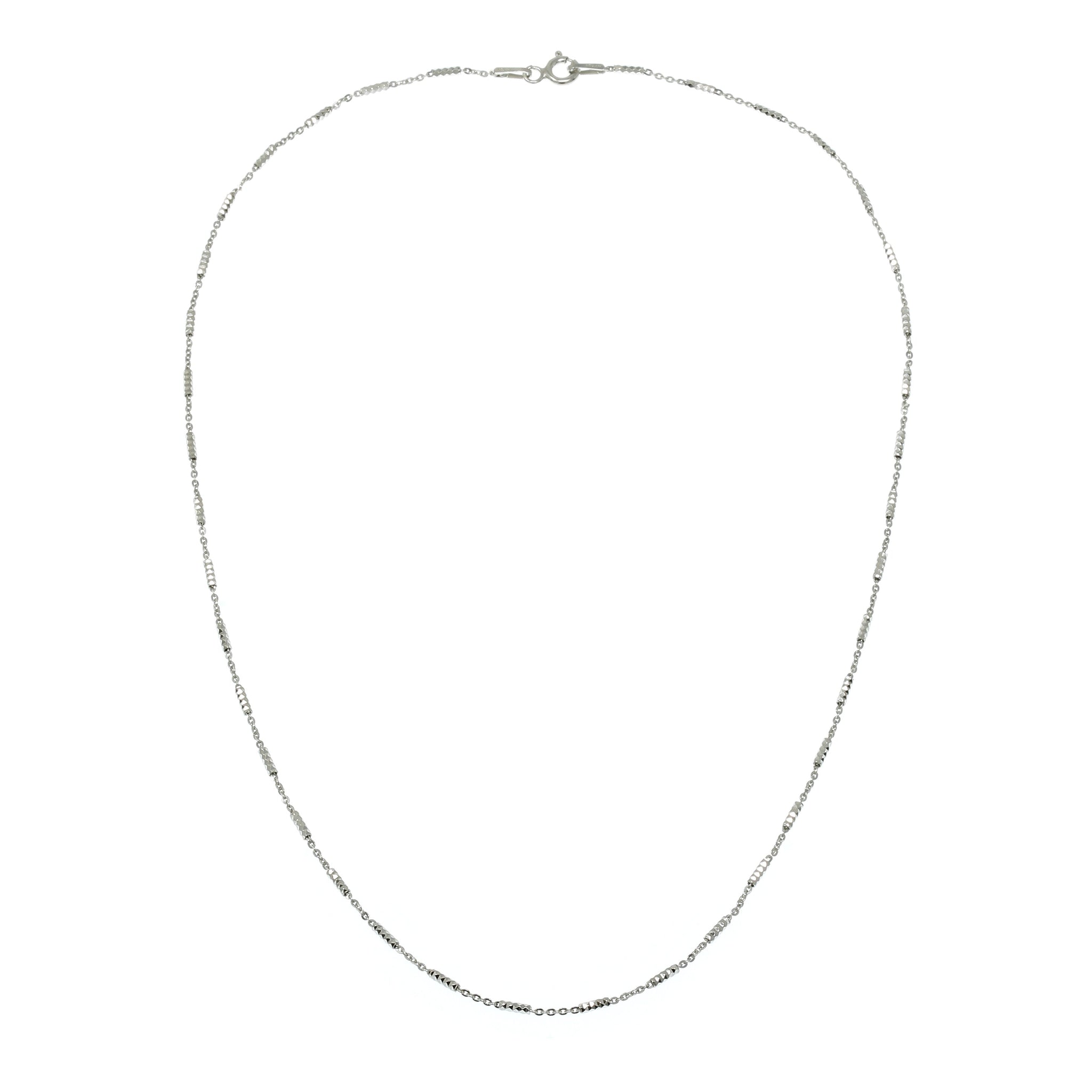 
Sterling silver chain necklace with decorative links, available in 40 cm and 45 cm lengths.