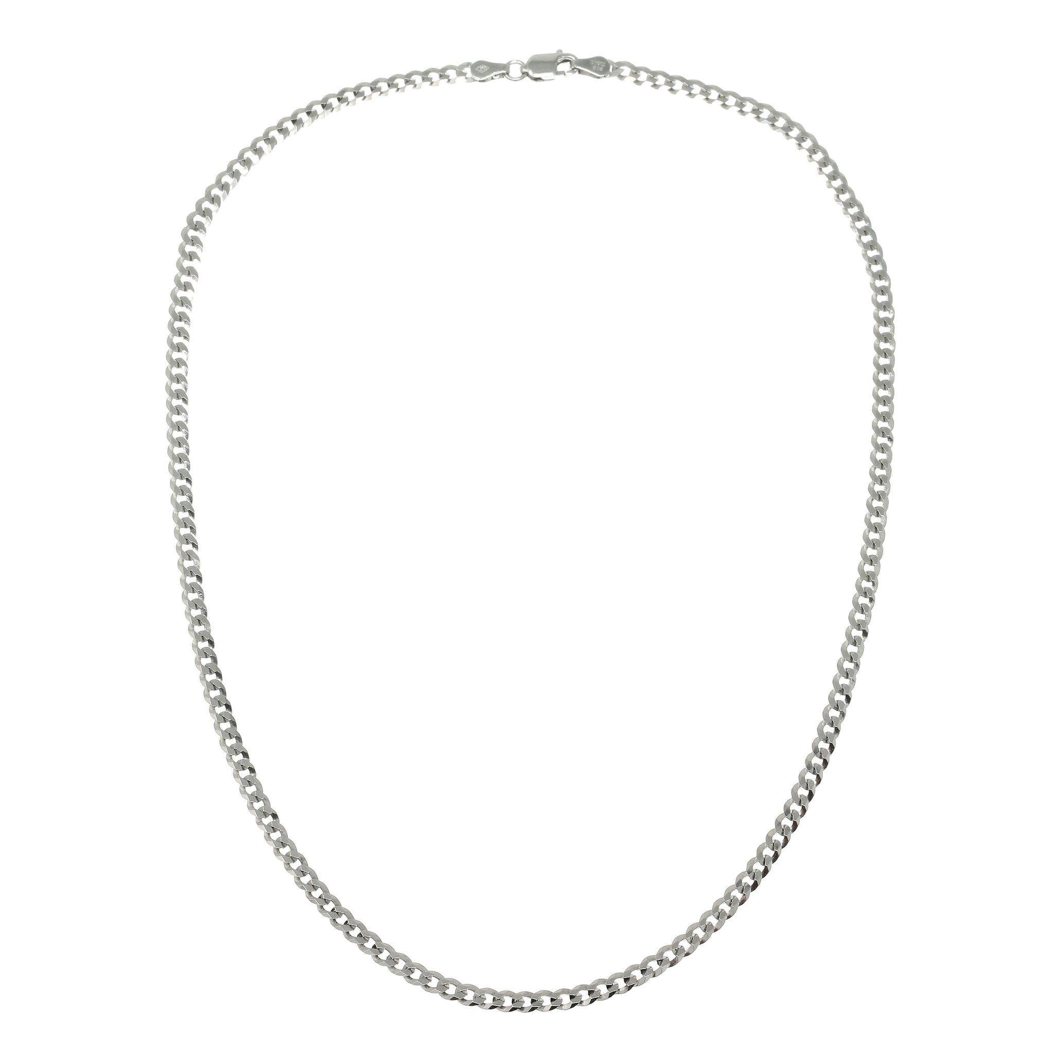 
Elegant sterling silver chain necklace with polished finish, 0.3 cm width and 45 cm length.

