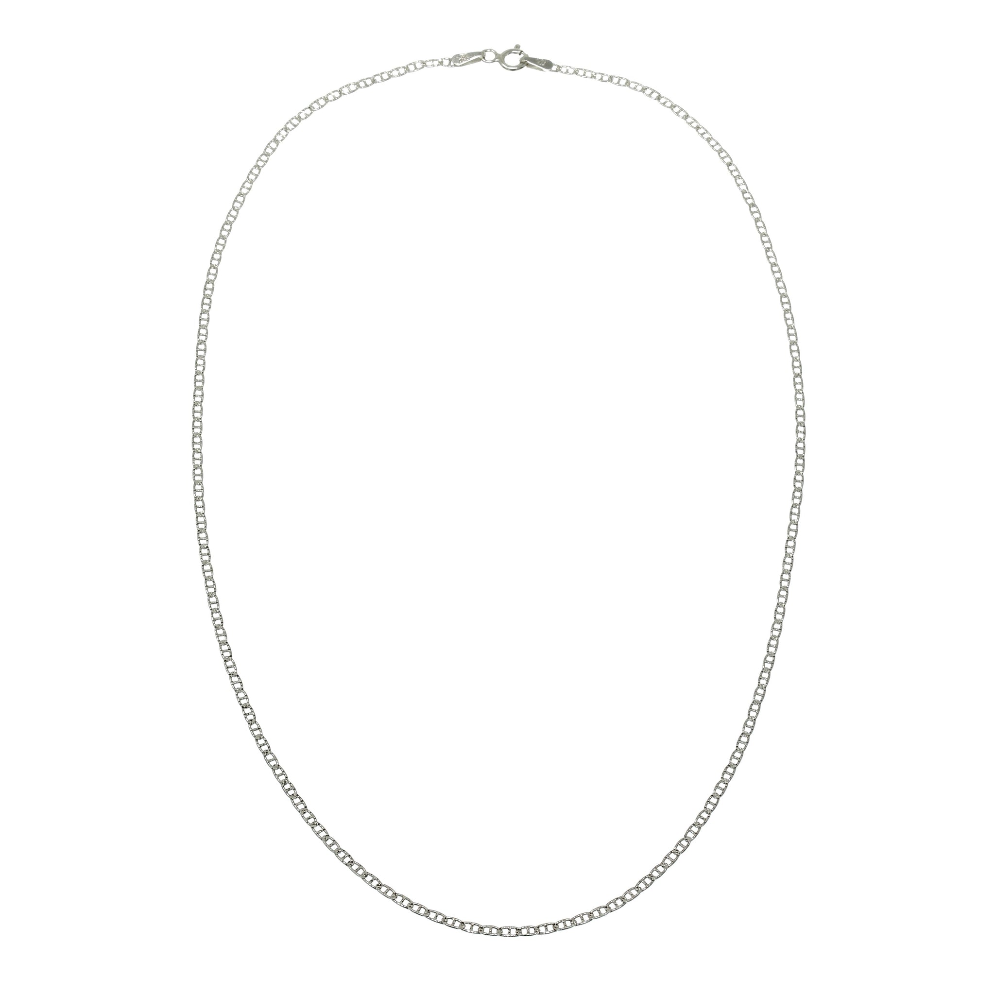 

Sterling silver chain necklace with a length of 40 cm  .

