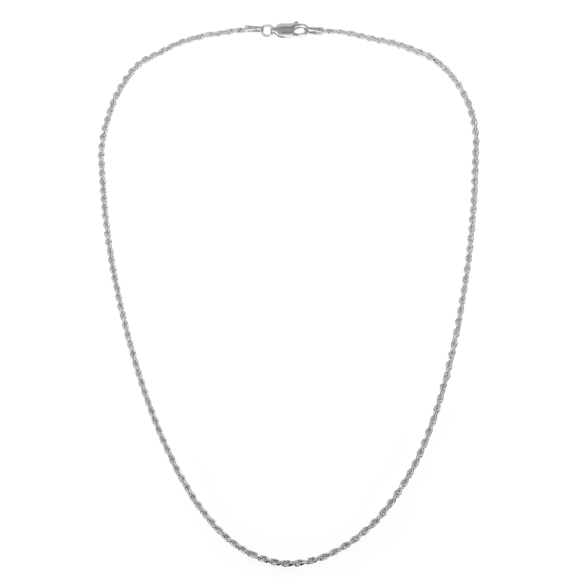 
Sterling Silver Rope Chain Necklace displayed against a plain background

