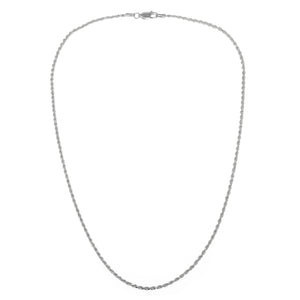 
Sterling Silver Rope Chain Necklace displayed against a plain background

