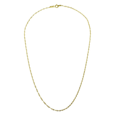 

Golden twist chain necklace with secure clasp, 45 cm in length.

