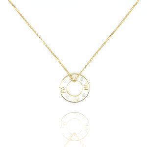 
Gold-Plated Roman Numeral Pendant Necklace with Cubic Zirconia

