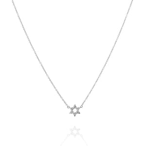 
Sterling silver chain with pave Star of David pendant

