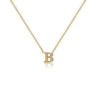 
Gold plated on silver initial 'B' necklace with CZ decoration and sliding length adjuster.

