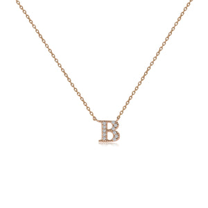 
Rose gold plated initial necklace with CZ decoration and sliding length adjuster

