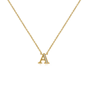 
Gold-plated initial necklace with CZ decoration and sliding length adjuster.

