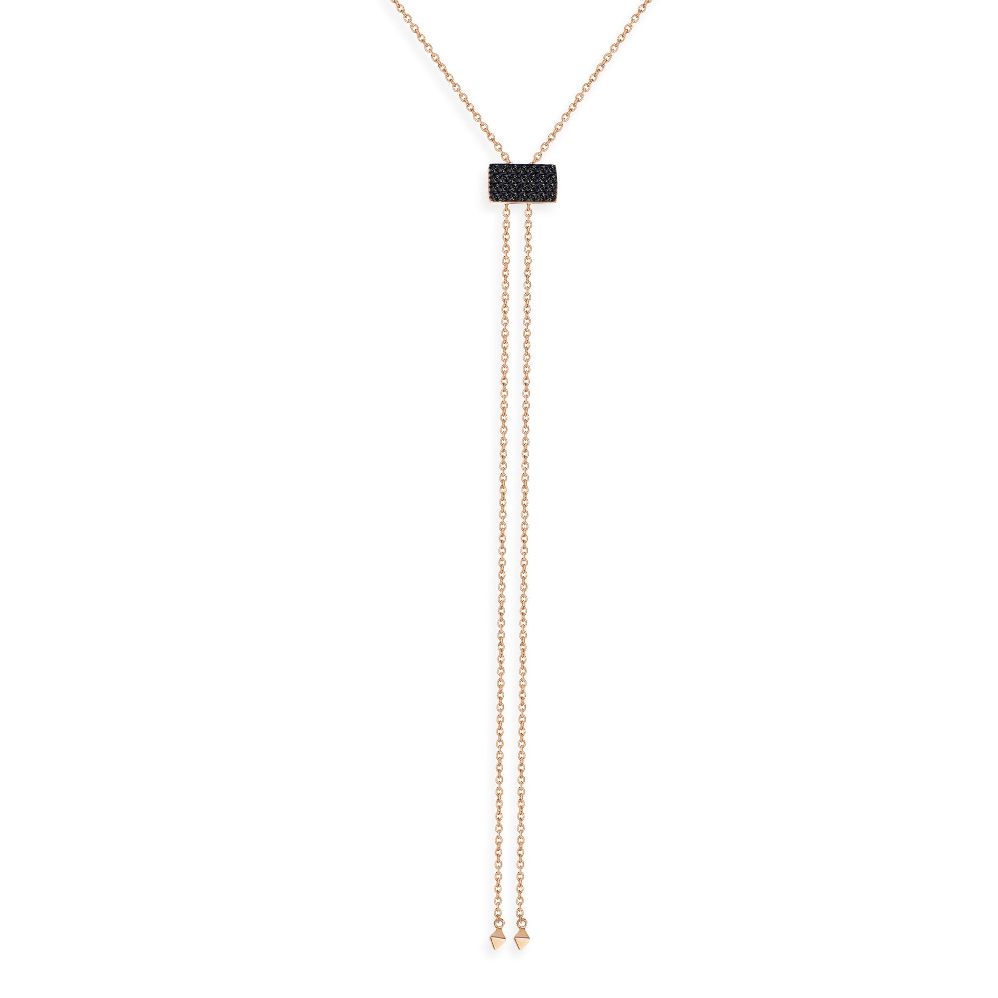 

Elegant rose gold and black cubic zirconia necklace with adjustable slider

