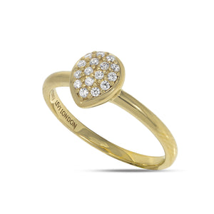 
Gold-plated domed heart-shaped ring with cubic zirconia stones on sterling silver.

