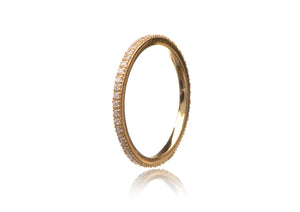 
Gold plated on silver pave stacking ring with cubic zirconia stones.

