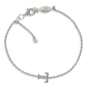 

Sterling Silver Initial Bracelet with CZ and Sliding Size Adapter

