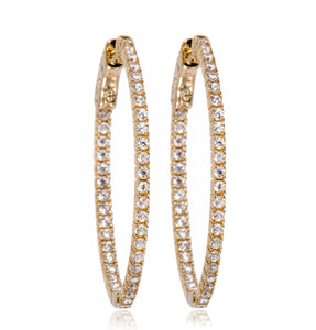 
Stunning gold-plated silver large hoop earrings adorned with Cubic Zirconia stones

